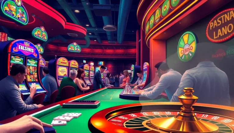 Experience the excitement at https://new88.cz/ with players confidently betting at a lively poker table surrounded by vibrant casino lights and atmosphere.