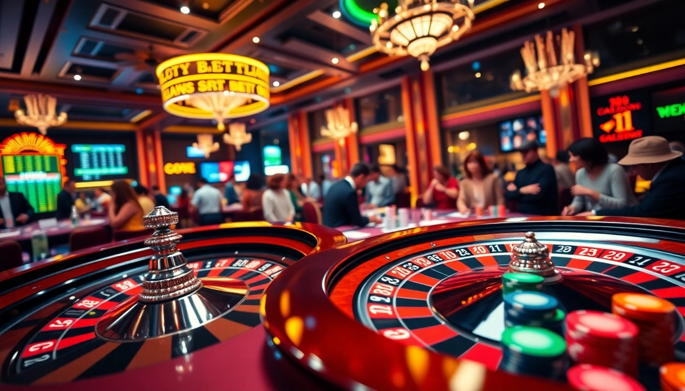 Experience thrilling casino excitement at https://okadabooks.com/ as players engage around a roulette wheel and colorful poker chips.
